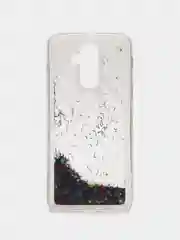 Чехол силиконовый с жидкими блестками Samsung J8 2018
