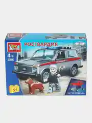 Конструктор Город мастеров LADA 4х4 Росгвардия, 51 деталей