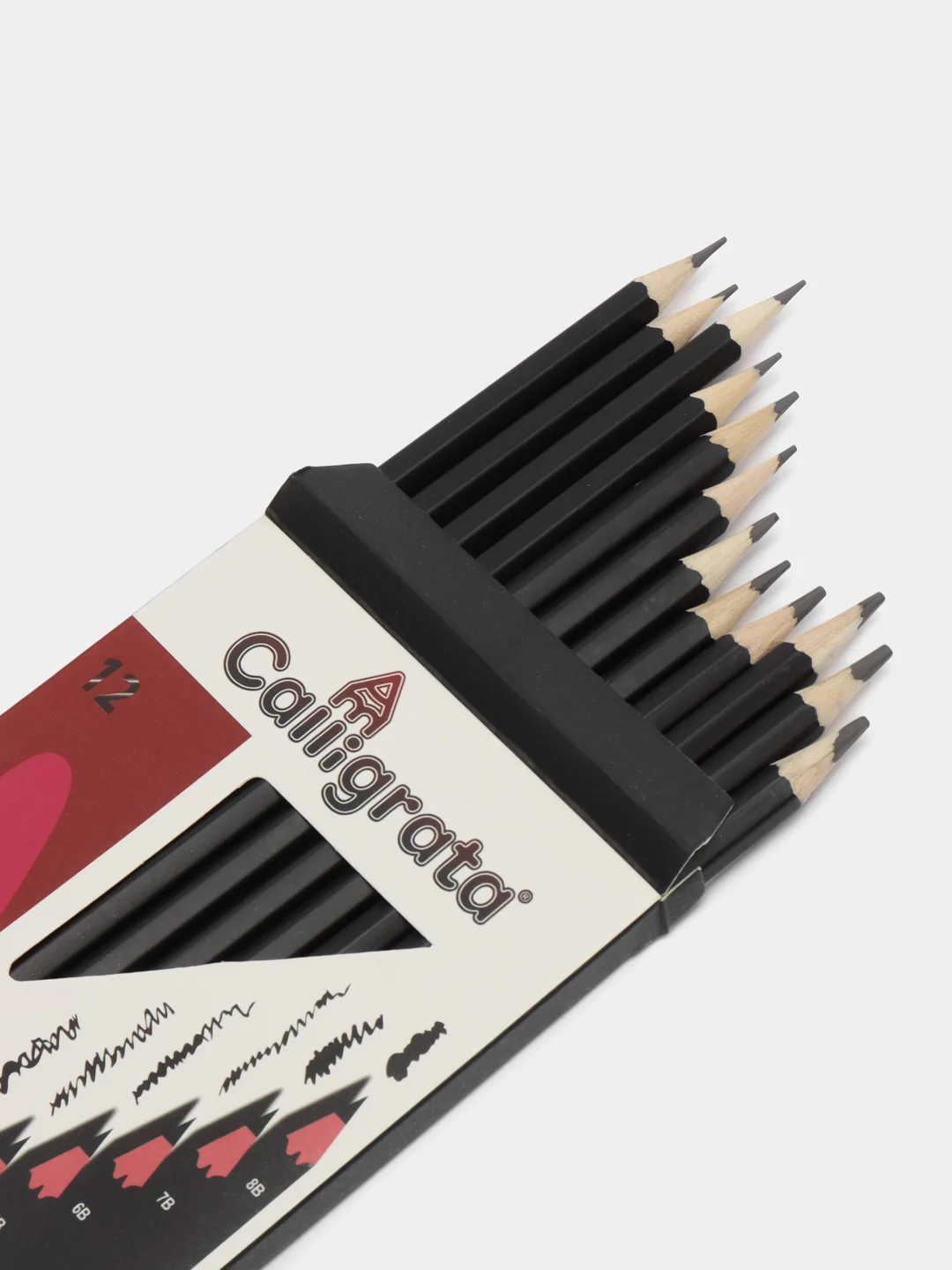 Набор карандашей чернографитных "Calligrata" 12 штук, заточенные