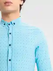 Бирюзовый рубашка мужская, с длинном рукавом