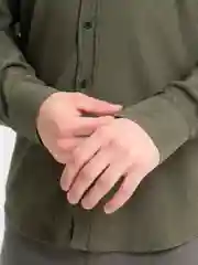 Зелёный хаки рубашка мужская, с длинном рукавом