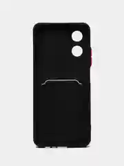 Черный чехол для OPPO A17 / A17K, Оппо А17 / 17К, с карманом для карт, прозрачный