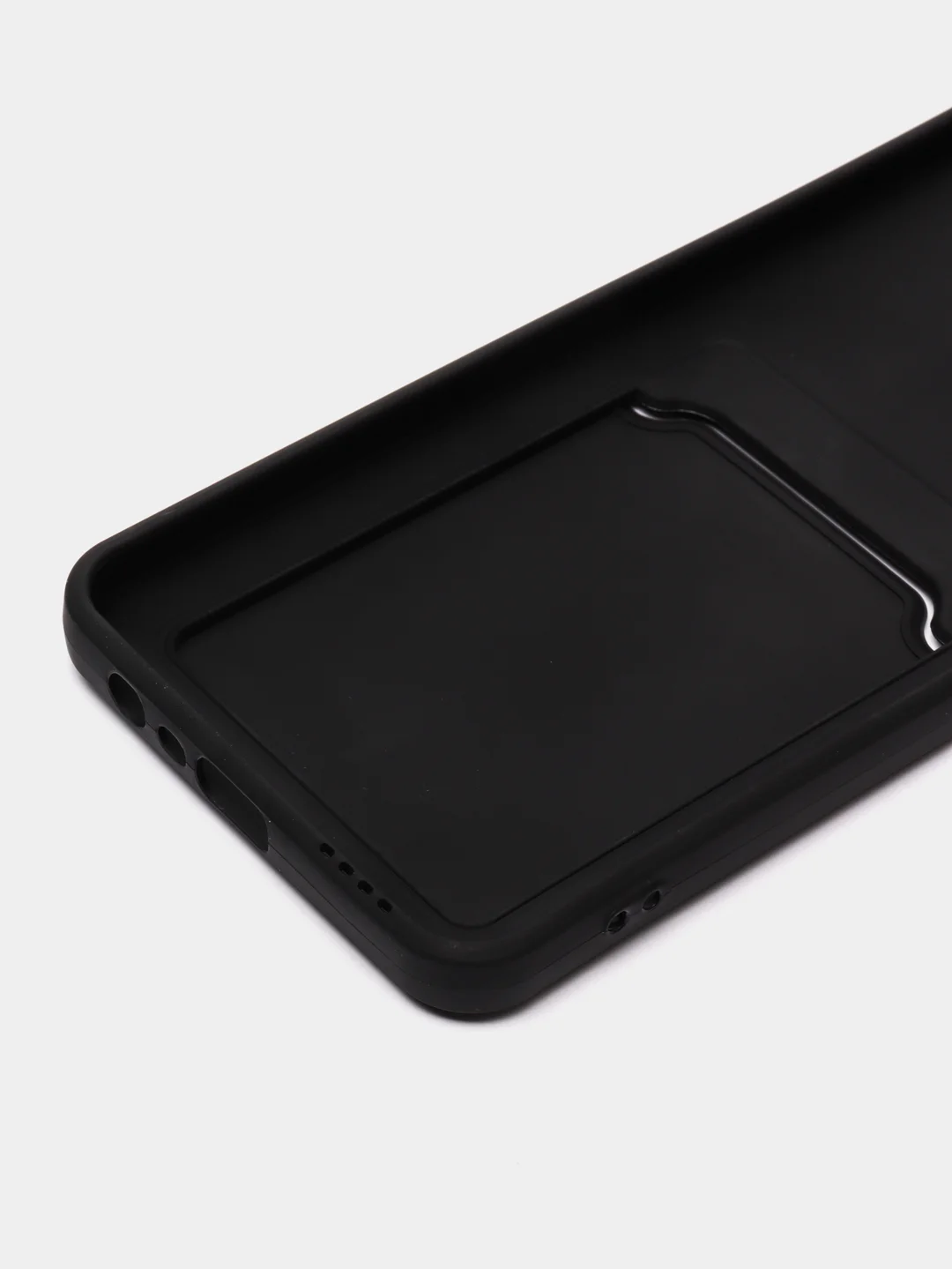 Черный чехол для OPPO A17 / A17K, Оппо А17 / 17К, с карманом для карт, прозрачный