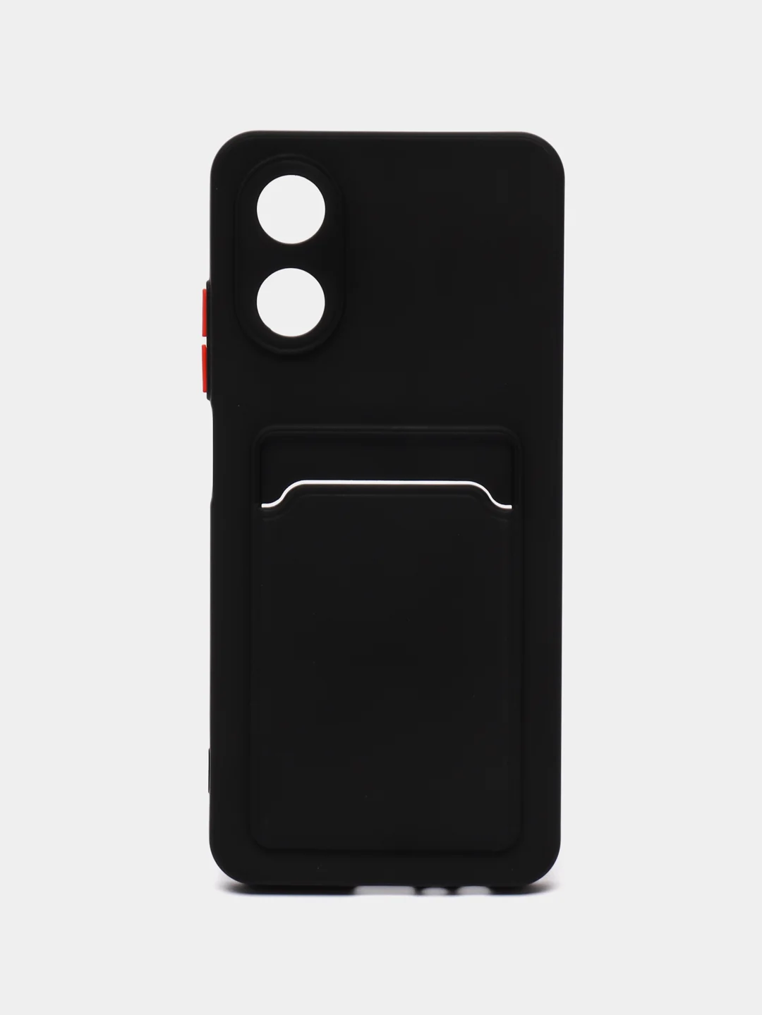 Черный чехол для OPPO A17 / A17K, Оппо А17 / 17К, с карманом для карт, прозрачный