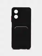 Черный чехол для OPPO A17 / A17K, Оппо А17 / 17К, с карманом для карт, прозрачный