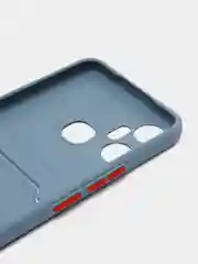 Синий меланж чехол для Infinix Smart 6 Plus, с карманом для карт (Смарт 6 Плюс)