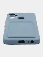 Синий меланж чехол для Infinix Smart 6 Plus, с карманом для карт (Смарт 6 Плюс)
