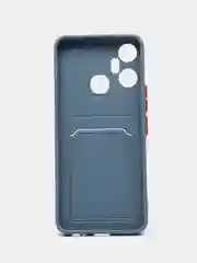 Синий меланж чехол для Infinix Smart 6 Plus, с карманом для карт (Смарт 6 Плюс)