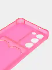 Фуксия чехол Samsung Galaxy S23, Самсунг Галакси С23 прозрачный, силиконовый с карманом для карты
