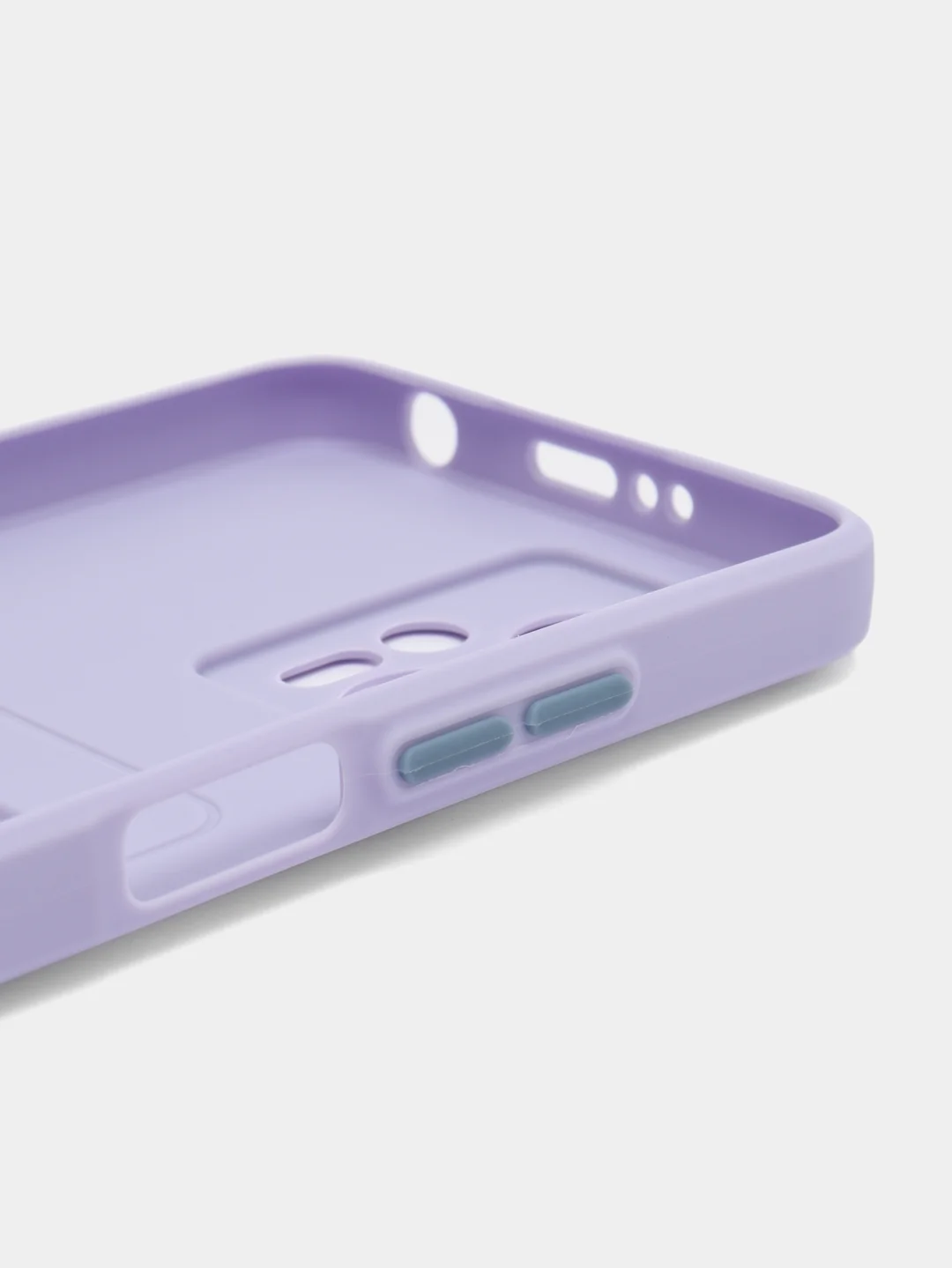 Сиреневый силиконовый чехол Xiaomi POCO X4 GT (Сяоми Поко Х4 ГТ), с карманом для карт, прозрачный