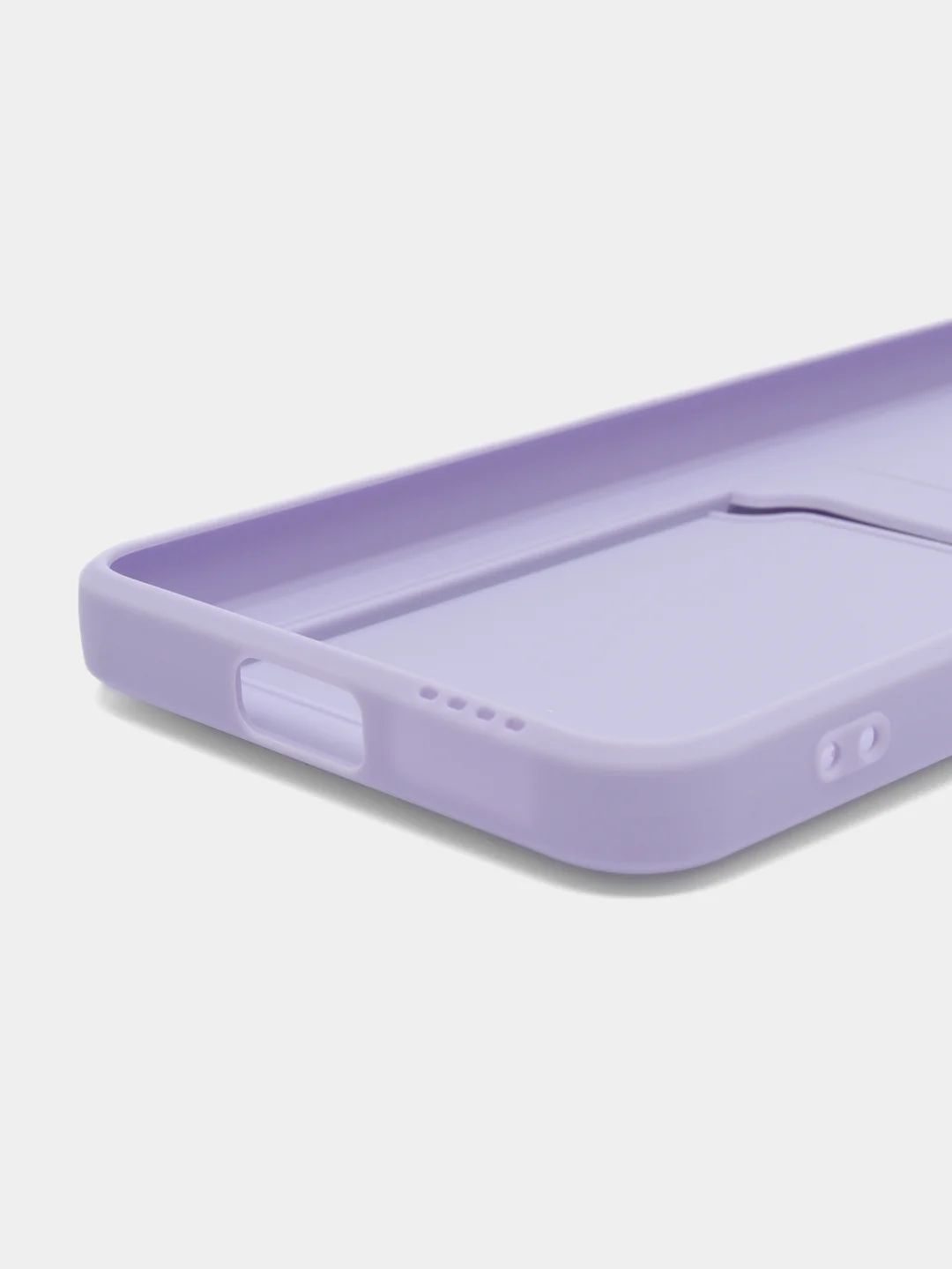 Сиреневый силиконовый чехол Xiaomi POCO X4 GT (Сяоми Поко Х4 ГТ), с карманом для карт, прозрачный