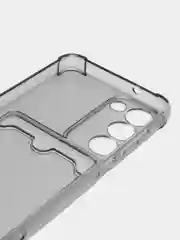 Черный чехол Samsung Galaxy S23, Самсунг Галакси С23 прозрачный, силиконовый с карманом для карты