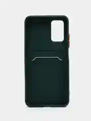 Зеленый силиконовый чехол для Xiaomi Poco M3 Redmi 9T (Сяоми Поко М3 Редми 9Т), с карманом для карт
