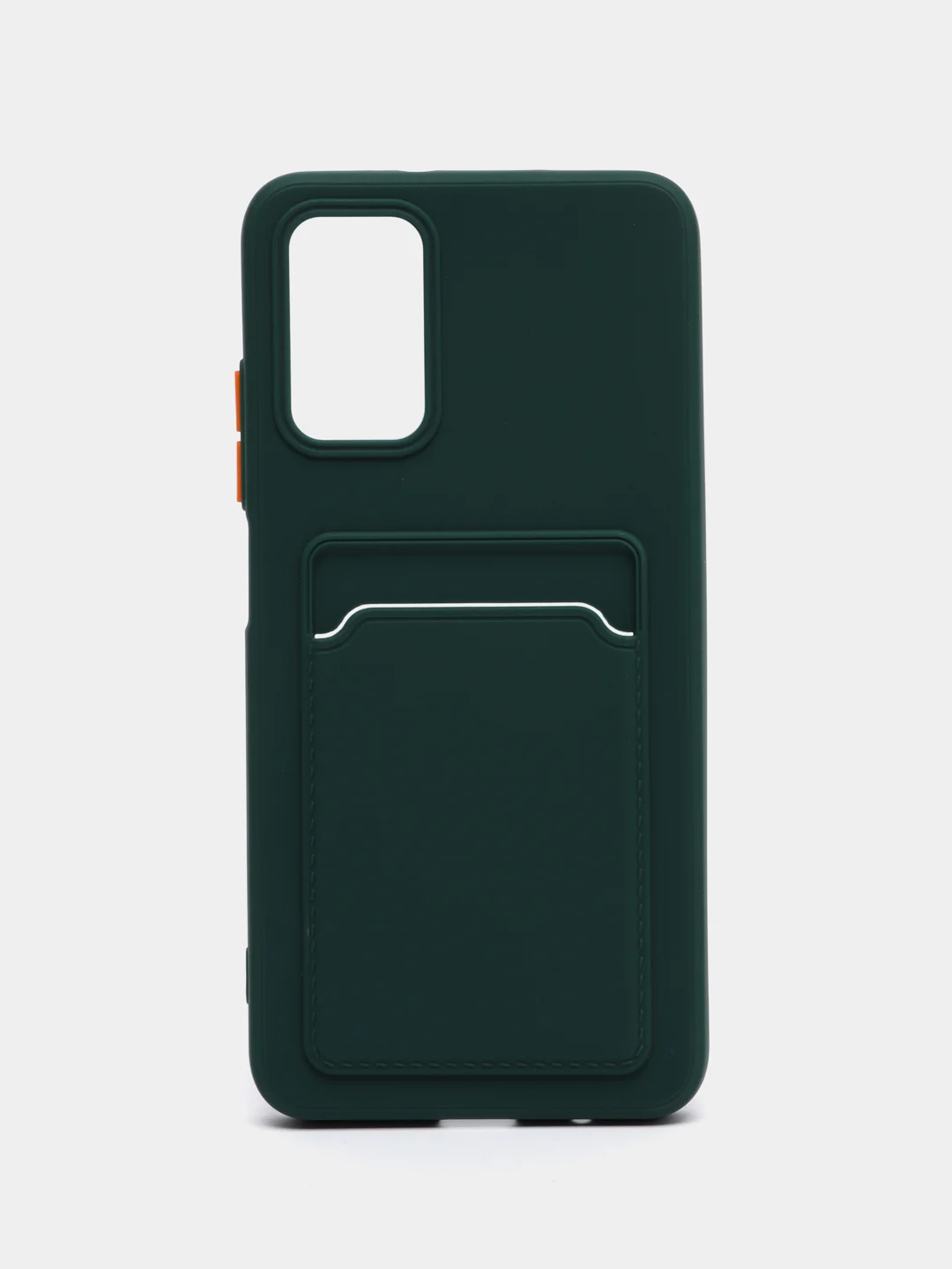 Зеленый силиконовый чехол для Xiaomi Poco M3 Redmi 9T (Сяоми Поко М3 Редми 9Т), с карманом для карт