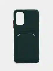 Зеленый силиконовый чехол для Xiaomi Poco M3 Redmi 9T (Сяоми Поко М3 Редми 9Т), с карманом для карт