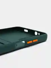 Зеленый силиконовый чехол для Xiaomi Poco M3 Redmi 9T (Сяоми Поко М3 Редми 9Т), с карманом для карт