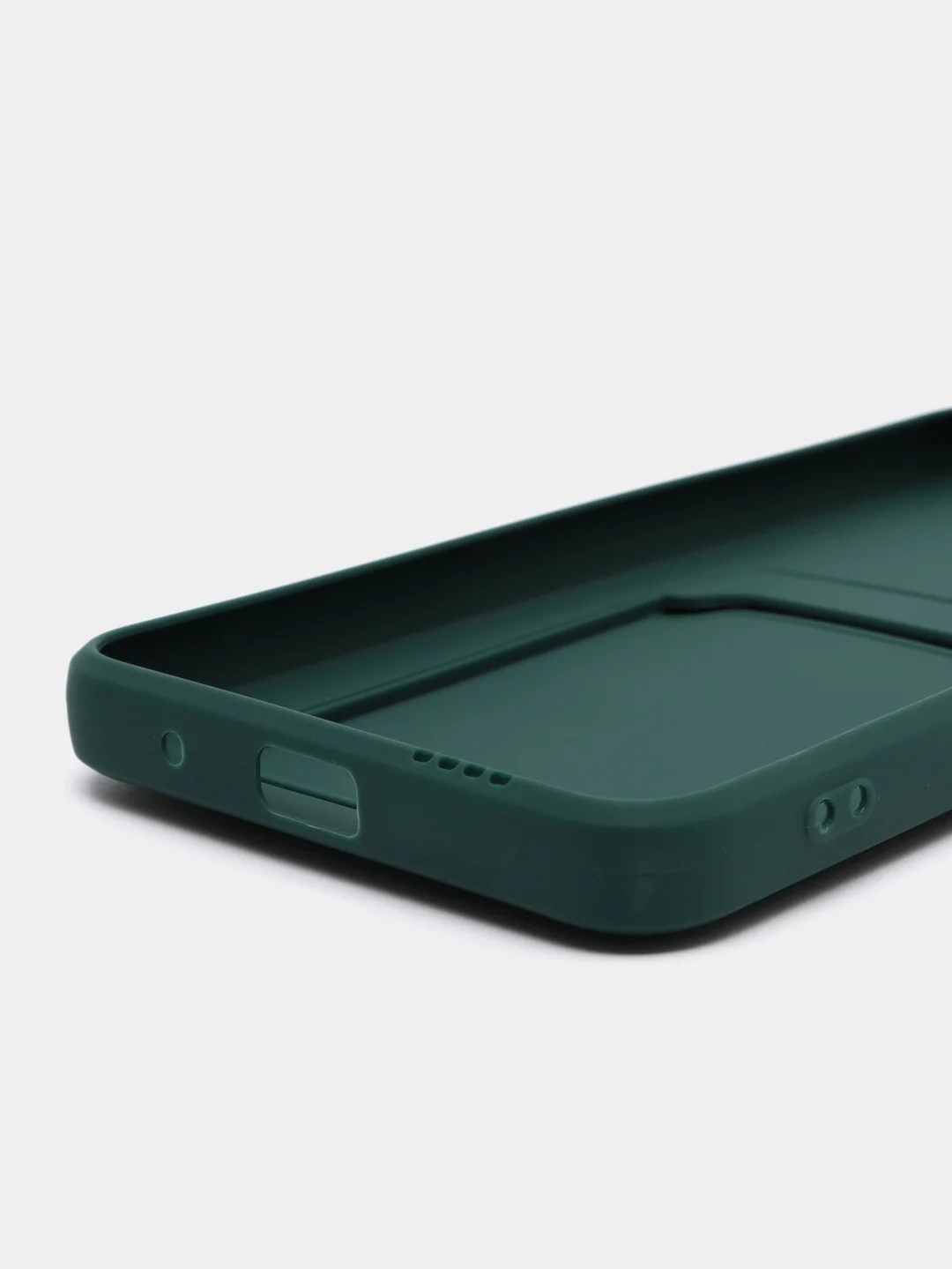 Зеленый силиконовый чехол для Xiaomi Poco M3 Redmi 9T (Сяоми Поко М3 Редми 9Т), с карманом для карт