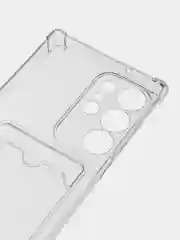Марсала чехол Samsung Galaxy S23 Ultra прозрачный силиконовый с карманом карты Самсунг С23 Ультра