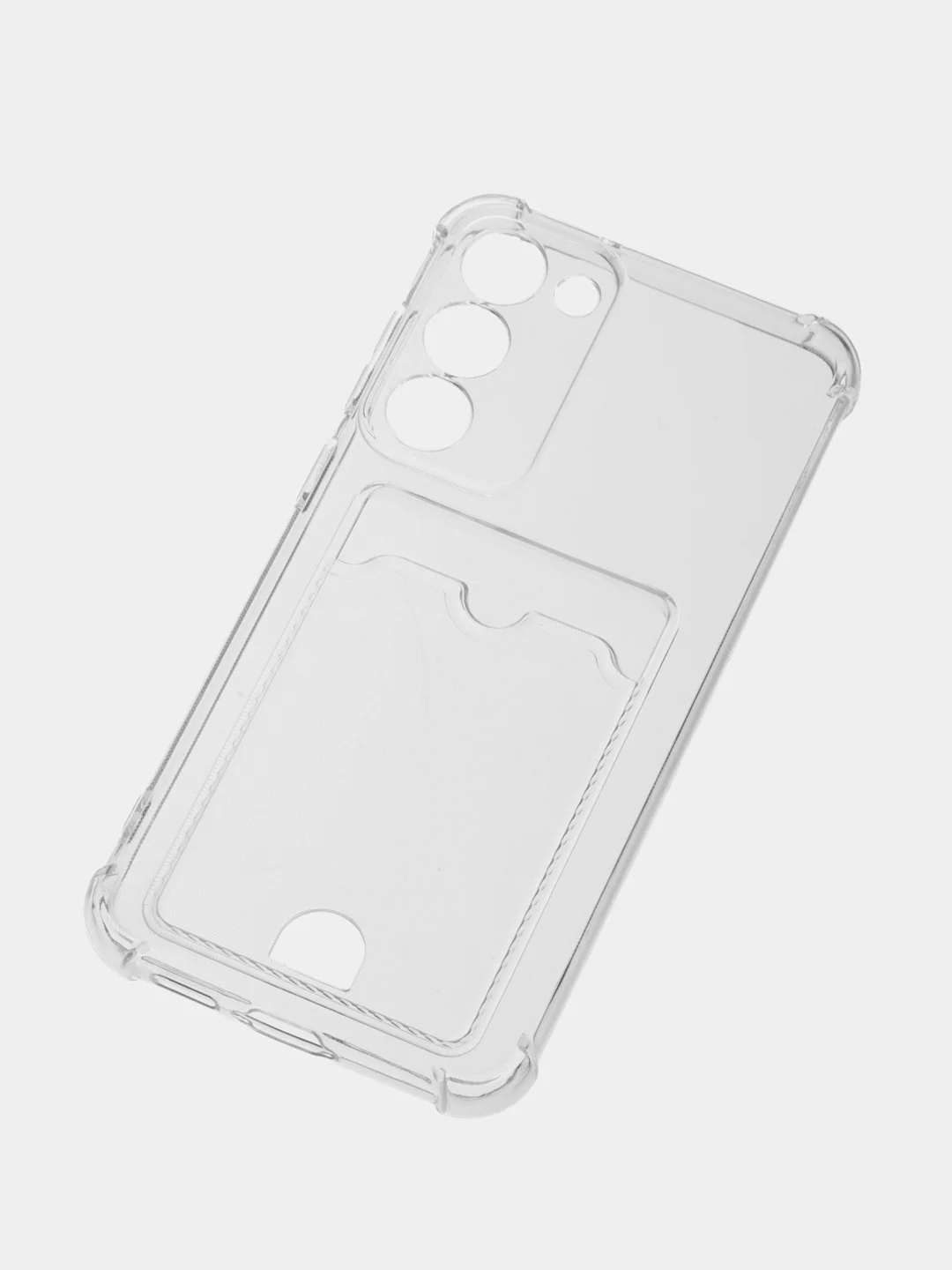 Марсала чехол Samsung Galaxy S23 Plus Галакси С23 Плюс прозрачный силиконовый с карманом для карты