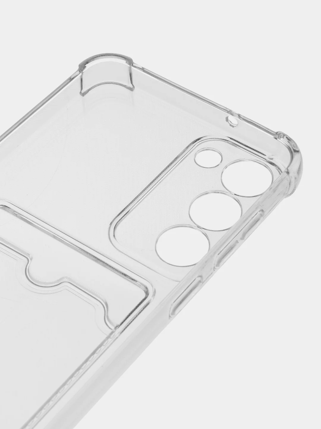 Марсала чехол Samsung Galaxy S23 Plus Галакси С23 Плюс прозрачный силиконовый с карманом для карты