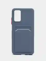 Синий меланж силиконовый чехол для Xiaomi Poco M3 Redmi 9T (Сяоми Поко М3 Редми 9Т), с карманом для карт