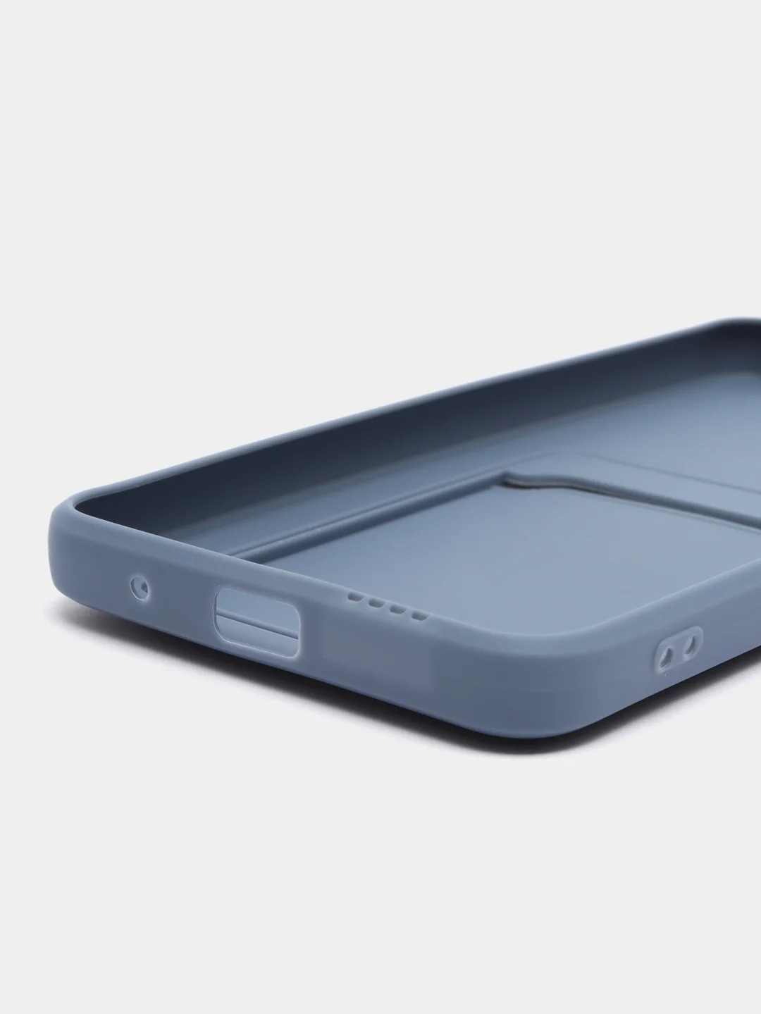 Синий меланж силиконовый чехол для Xiaomi Poco M3 Redmi 9T (Сяоми Поко М3 Редми 9Т), с карманом для карт