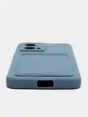 Синий меланж силиконовый чехол Xiaomi POCO X4 GT (Сяоми Поко Х4 ГТ), с карманом для карт, прозрачный