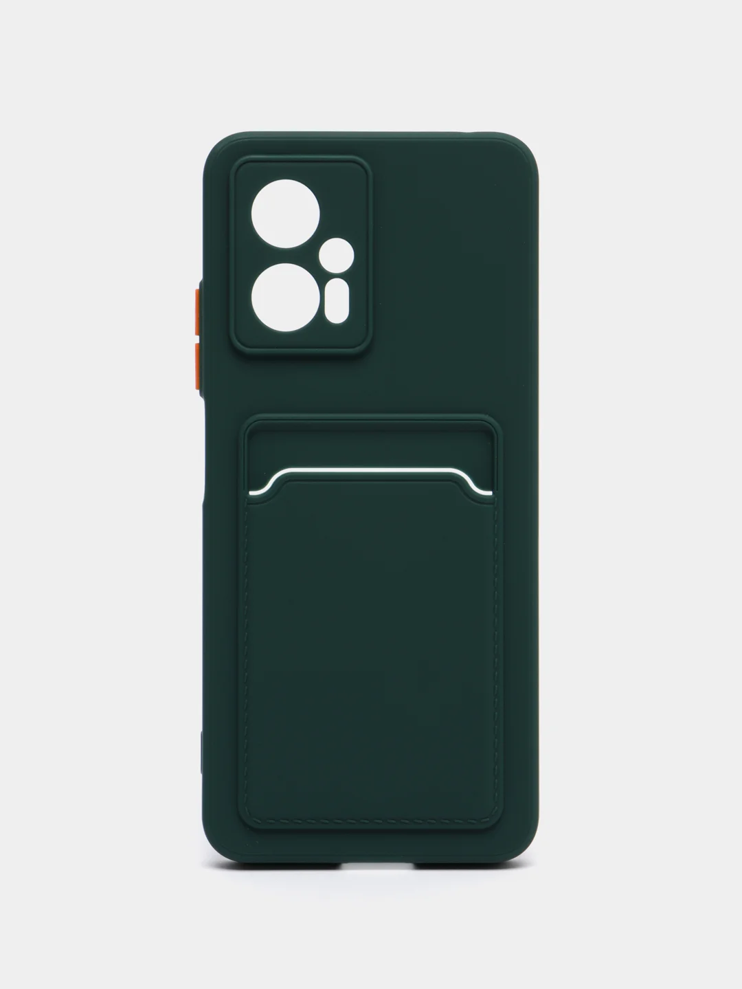 Зеленый силиконовый чехол Xiaomi POCO X4 GT (Сяоми Поко Х4 ГТ), с карманом для карт, прозрачный