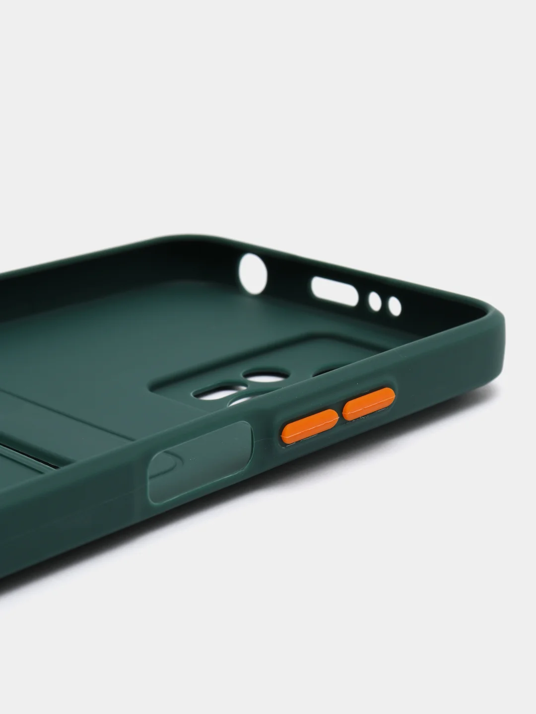 Зеленый силиконовый чехол Xiaomi POCO X4 GT (Сяоми Поко Х4 ГТ), с карманом для карт, прозрачный