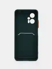 Зеленый силиконовый чехол Xiaomi POCO X4 GT (Сяоми Поко Х4 ГТ), с карманом для карт, прозрачный