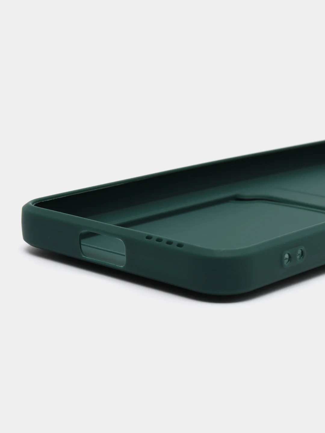 Зеленый силиконовый чехол Xiaomi POCO X4 GT (Сяоми Поко Х4 ГТ), с карманом для карт, прозрачный