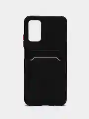 Черный силиконовый чехол для Xiaomi Poco M3 Redmi 9T (Сяоми Поко М3 Редми 9Т), с карманом для карт