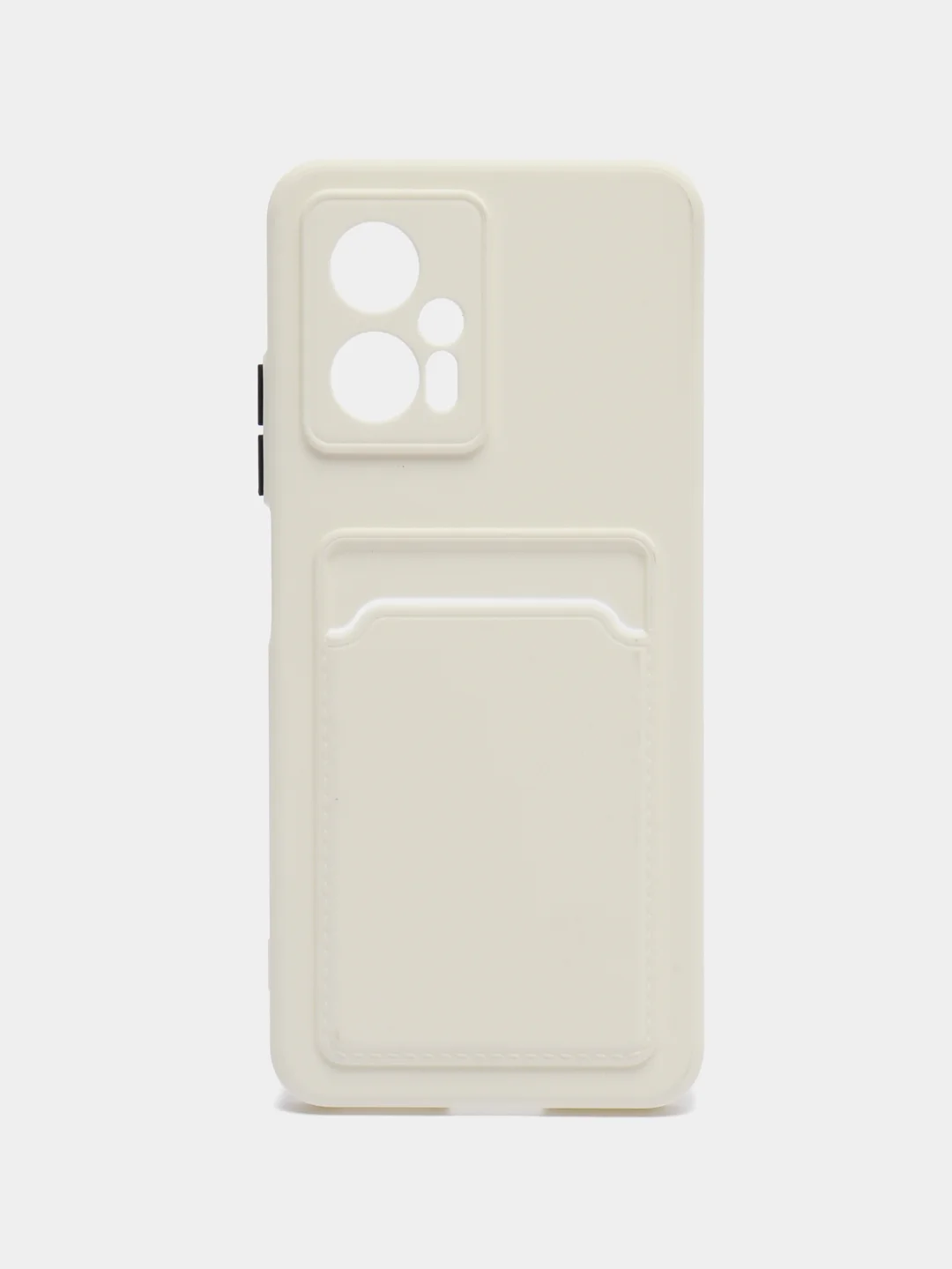 Белый силиконовый чехол Xiaomi POCO X4 GT (Сяоми Поко Х4 ГТ), с карманом для карт, прозрачный