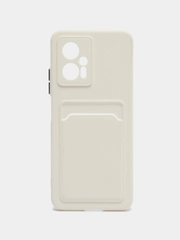 Силиконовый чехол Xiaomi POCO X4 GT (Сяоми Поко Х4 ГТ), с карманом для карт, прозрачный