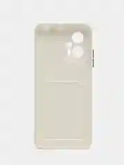 Белый силиконовый чехол Xiaomi POCO X4 GT (Сяоми Поко Х4 ГТ), с карманом для карт, прозрачный
