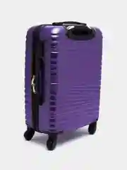 Фиолетовый чемодан на колесах, дорожный, пластиковый, с кодовым замком