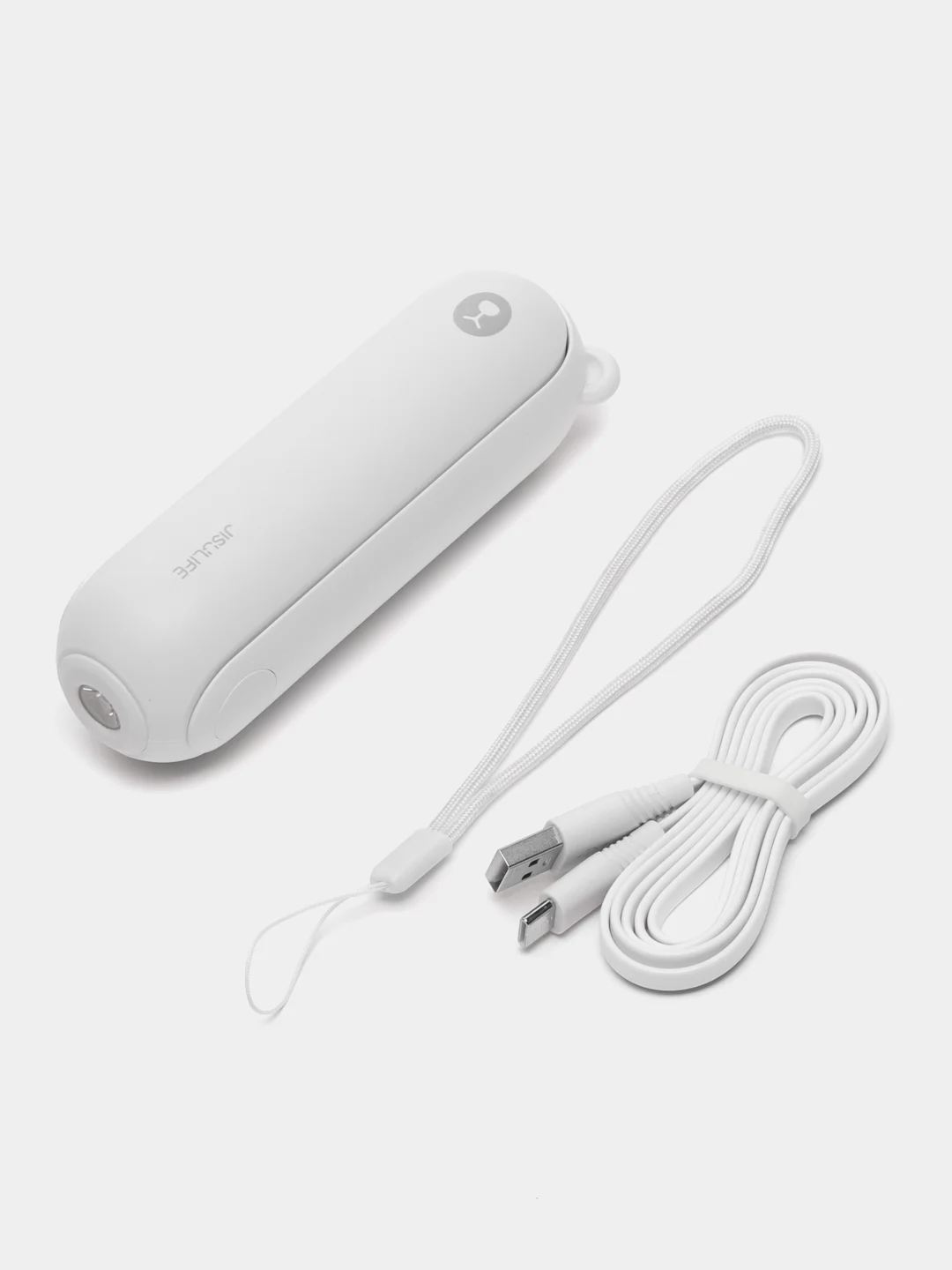 Портативный мини-вентилятор с фонариком и внешним аккумулятором (power bank)