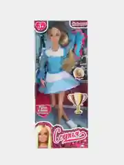 Кукла КАРАПУЗ  София- фигуристка, в комплекте расческа, коньки, лента, 29 см