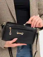 Черный yogodlns Мода Маленький PU кожаный мессенджер Сумки для женщин Лук Дизайн Сумка плечо