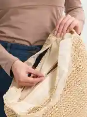Бежевый соломенная сумка