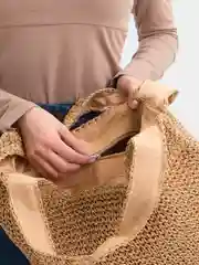 Коричневый соломенная сумка
