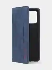 Синий чехол-книжка для Realme 9 (4G) / Realme 9 Pro Plus из нубука Super Creative