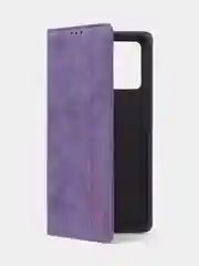 Фиолетовый чехол-книжка для Realme 9 (4G) / Realme 9 Pro Plus из нубука Super Creative