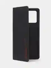 Черный чехол-книжка для Realme 9 (4G) / Realme 9 Pro Plus из нубука Super Creative