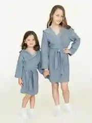 Серый халат детский из тонкой махры