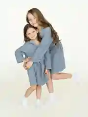 Серый халат детский из тонкой махры
