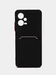 Черный чехол для Xiaomi Redmi Note 12 5G / POCO X5 5G (Нот 12 / Поко Х5), с карманом для карт