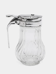 Сахарница с дозатором стеклянная, кувшинчик, 11 х 9 х 7 см