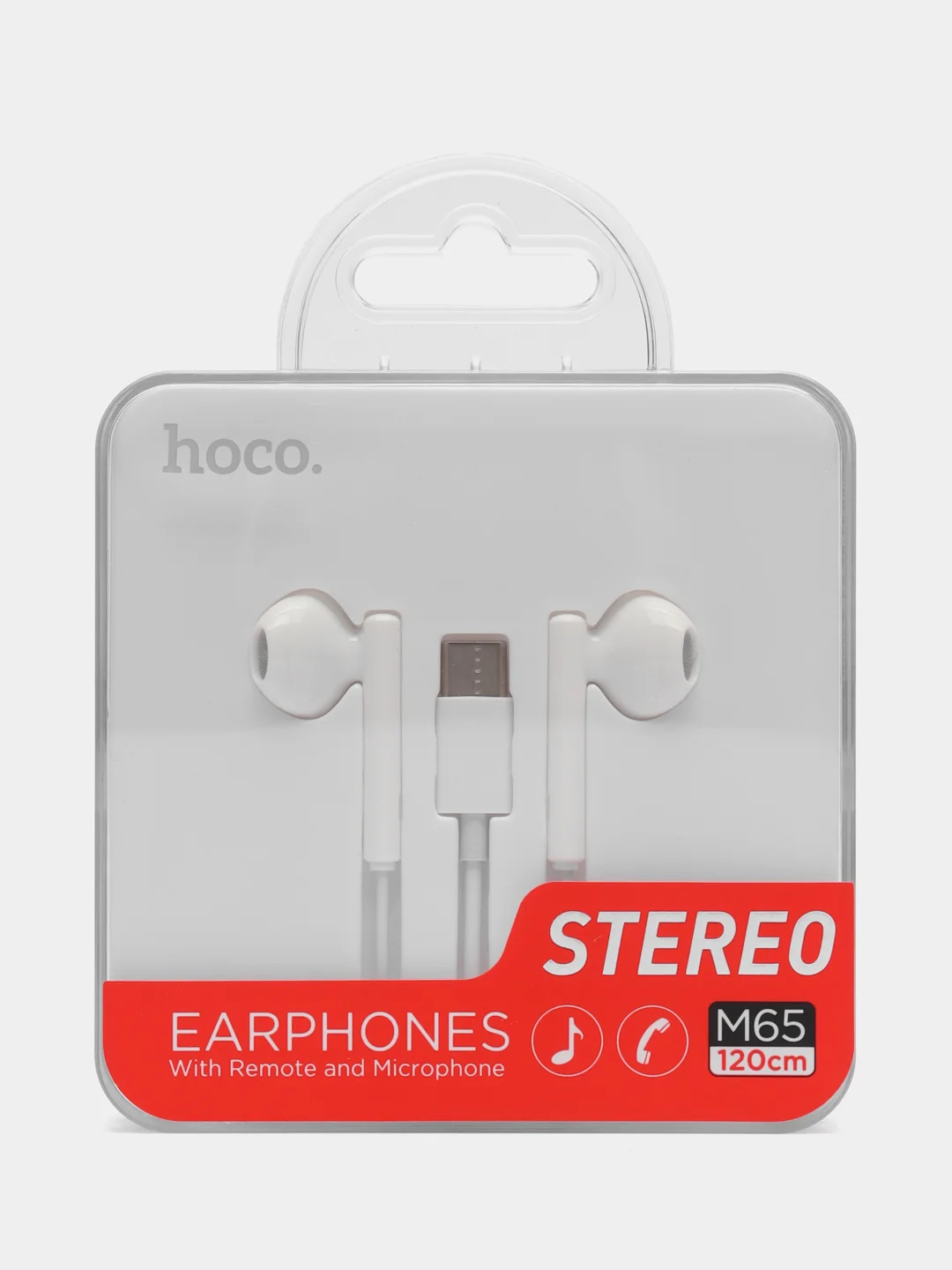 Белый наушники HOCO M65 с микрофоном, проводные, разъём Type-C, 1.2 м
