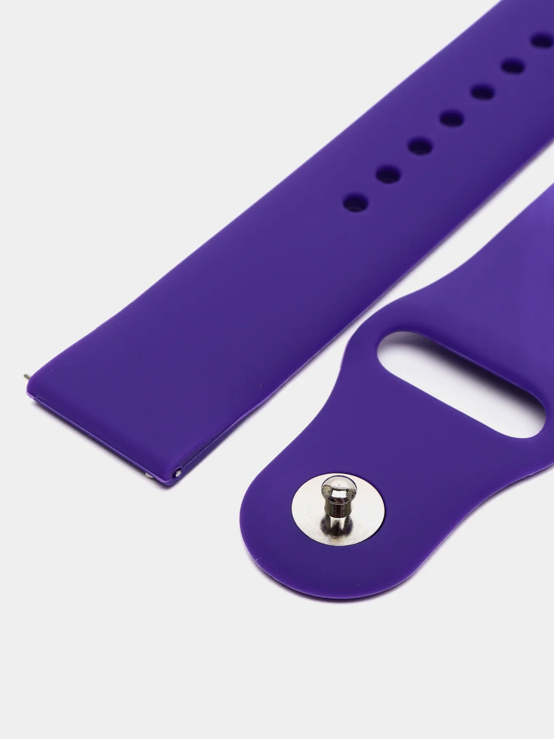 Фиолетовый силиконовый ремешок для Xiaomi Amazfit Bip / Huawei / Samsung, 20 мм / 22 мм, с кнопкой